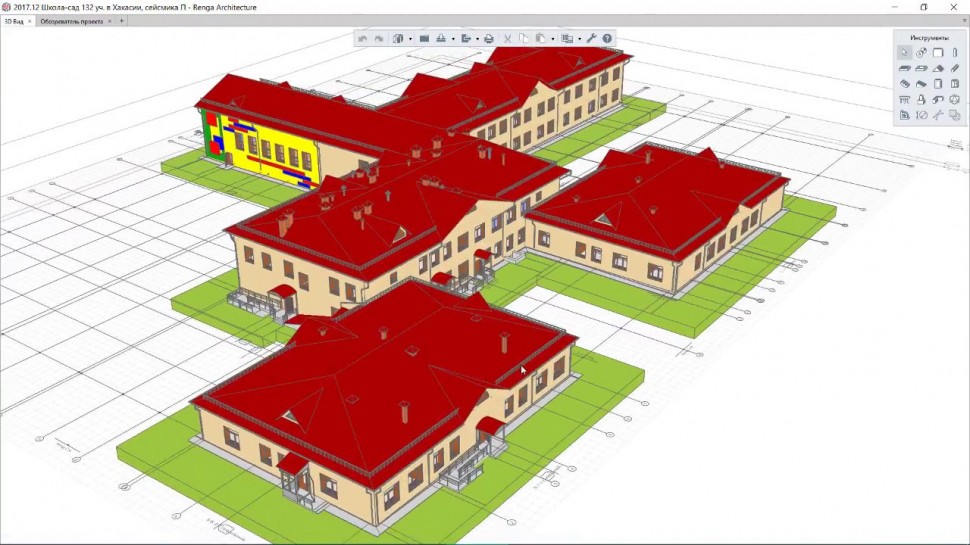 ​Renga BIM: Многослойные стены в проекте школы - видео
