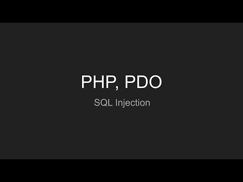 PHP: PHP, PDO SQL Injection #3 - видео