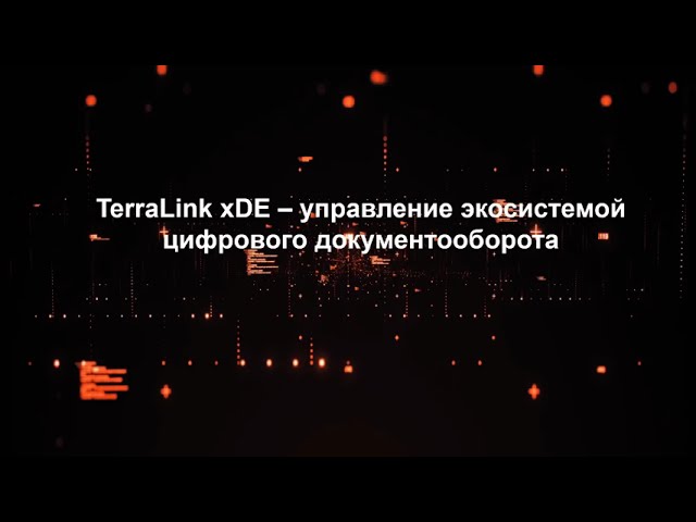 TerraLink global: TerraLink xDE - управление экосистемой цифрового документооборота - видео